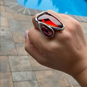UNOde50 orange / red crystal ring
